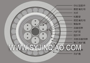 标准松套管式加强铠钢丝铠装光缆GYTY53+53